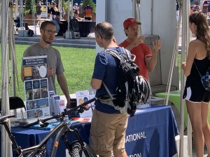 Larkin and Peter answering questions at GreenFest on the Rose Kennedy Greenway in Boston